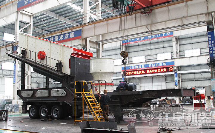 圓錐移動破碎站,專業(yè)破碎鵝卵石,超強破碎力度