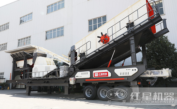 石英石移動重錘破+篩分一體機(jī),一次成型,占地面積小,砂廠必備