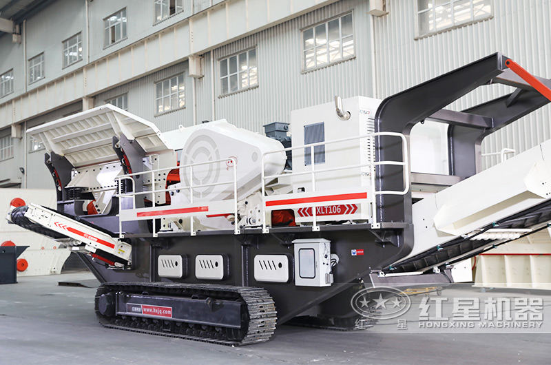 混凝土打砂履帶移動破碎站,配顎破機+給料機,粗碎專用