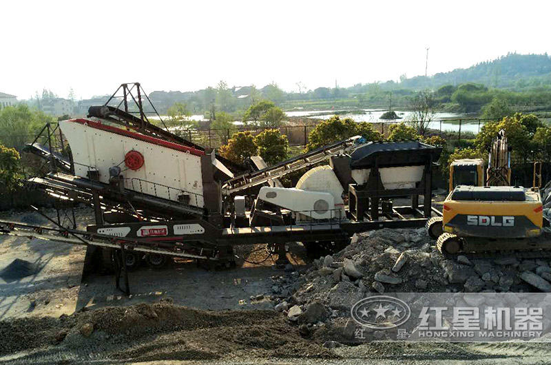 鵝卵石移動破碎生產線