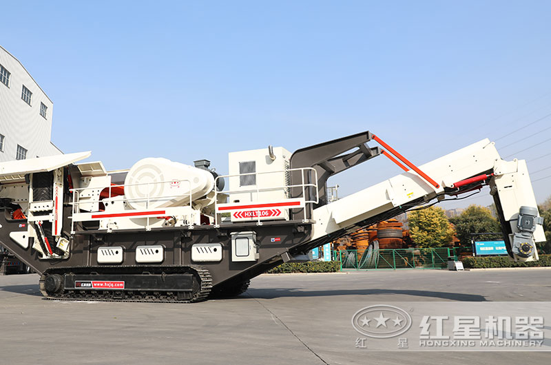 移動履帶一體式破碎機設(shè)備實拍圖 移動履帶一體式破碎機設(shè)備實拍圖