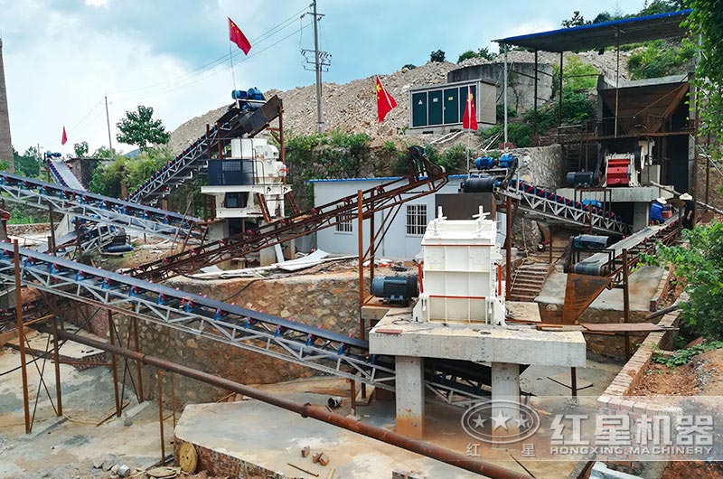 砂石生產線現場圖片，處理石灰石