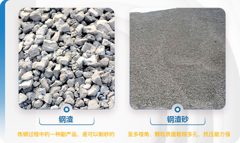 鋼渣制砂前后對(duì)比圖 鋼渣制砂前后對(duì)比圖